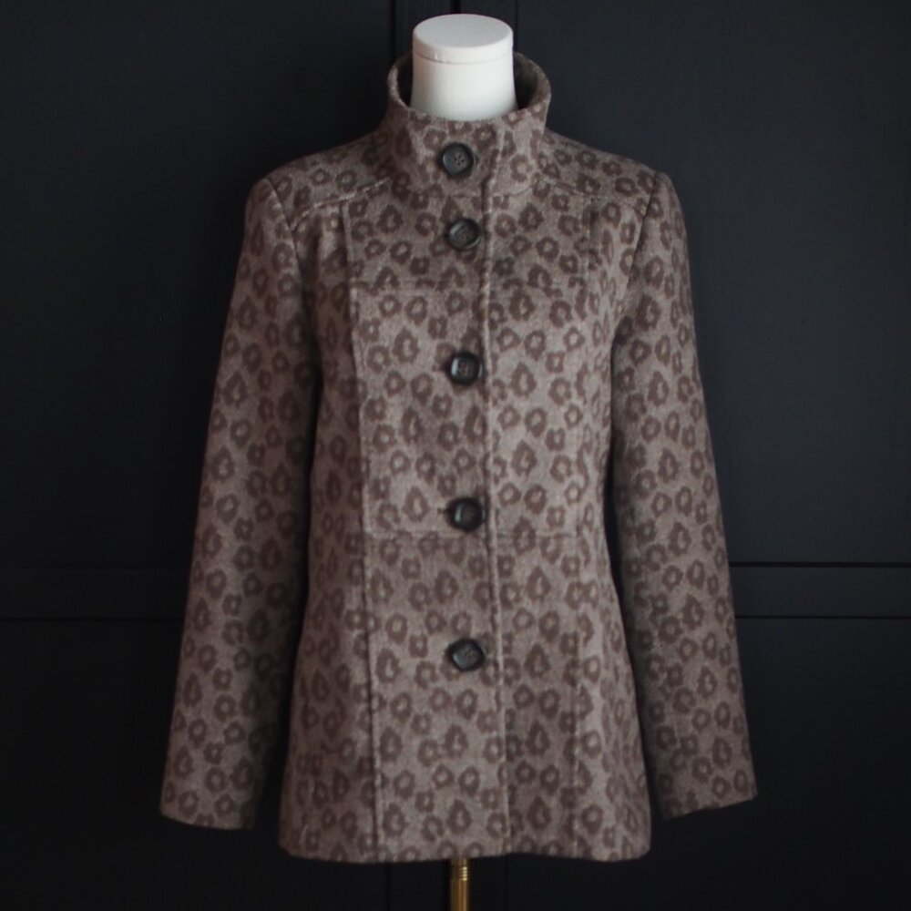 Northern Reflections | Vintage Wool Blend Leopard Coat